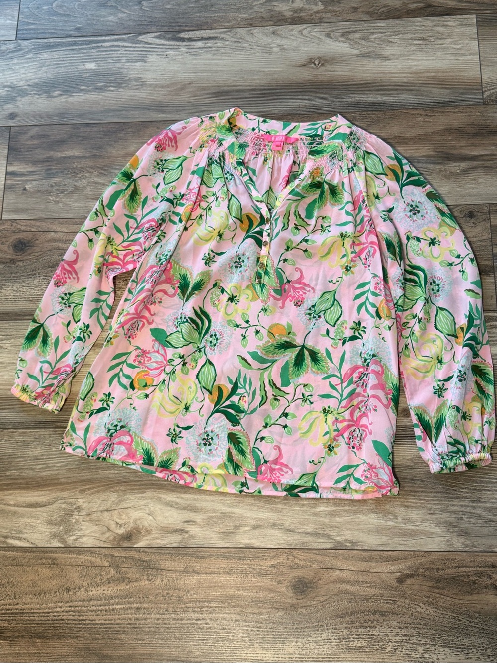 Lilly Pulitzer Pink Floral Elsa Blouse